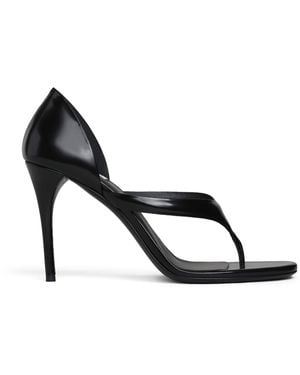 Alaïa Leather Infradito Heeled Sandals 90 - Black
