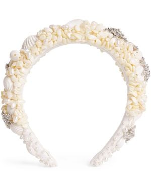 Jennifer Behr Embellished Stellamaris Headband - White