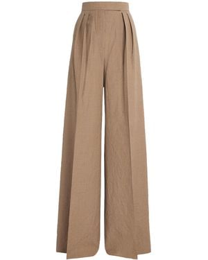 Max Mara Virgin Wool Trousers - Natural