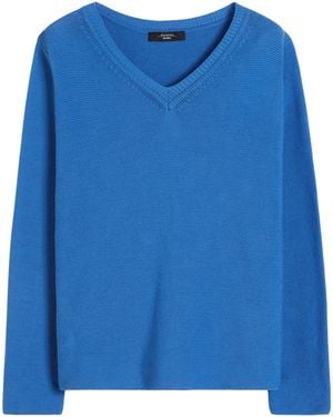 Weekend by Maxmara Cotton V-Neck Jumper - Blue