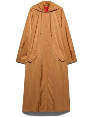 MAX&Co. Hooded Longline Raincoat - Brown