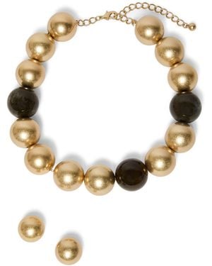 Marina Rinaldi Metal And Resin Choker And Earrings Set - Metallic