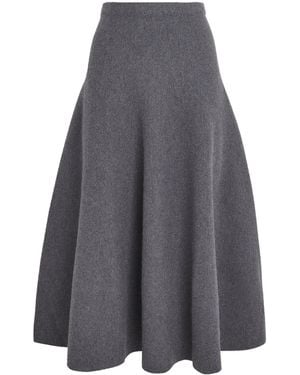 Brandon Maxwell Virgin Wool Miller Midi Skirt - Grey