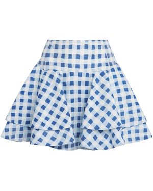 Sandro Linen-Blend Ruffle Mini Skirt - Blue