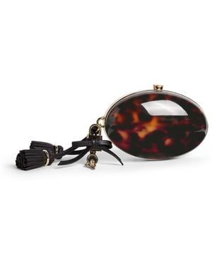 Self-Portrait Resin Pebble Clutch Bag - Black