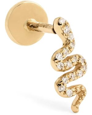 PERSÉE And Diamond Snake Single Earring - Metallic