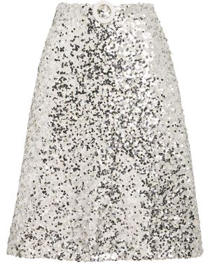 Edeline Lee Sequin Crusader Midi Skirt - White