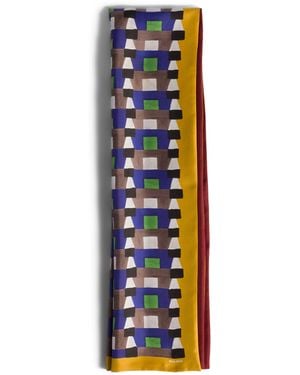 Miu Miu Silk Printed Scarf - Blue