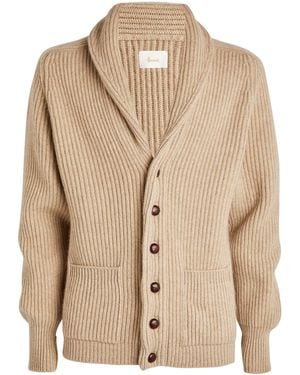 Harrods Cashmere Shawl-Collar Cardigan - Natural