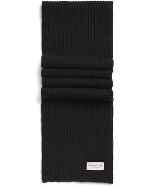 Johnstons of Elgin Cashmere Lovat Ribbed Scarf - Black