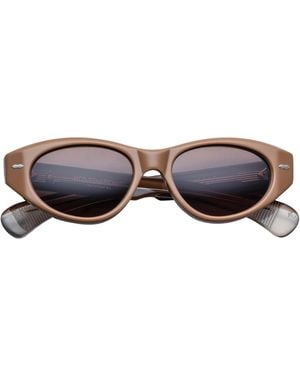 Jacques Marie Mage Krasner Oval Sunglasses - Brown