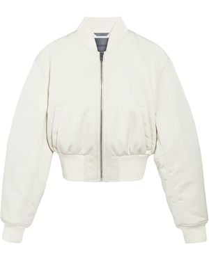 Balenciaga Technical Faille Cropped Bomber Jacket - White