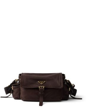 Prada Medium Leather Explore Shoulder Bag - Brown