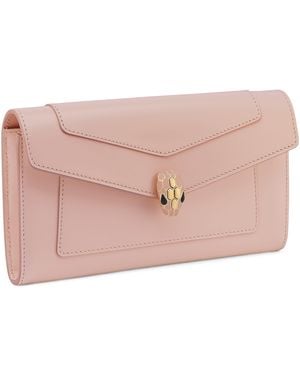 BVLGARI Leather Serpenti Forever Long Wallet - Pink