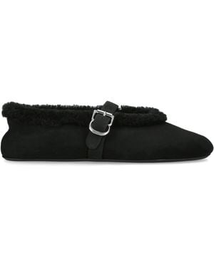 Alaïa Shearling Ballet Flats - Black