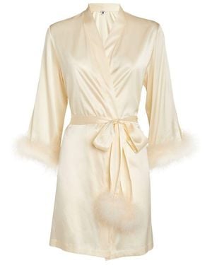 Gilda & Pearl Silk Celeste Short Robe - Natural