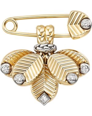 Cartier And Diamond Grain De Café Brooch - Metallic