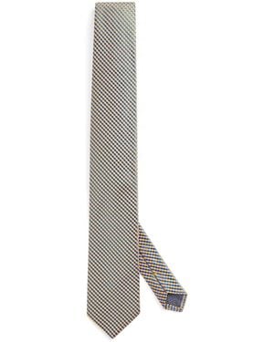 Eton Silk Geometric Tie - White