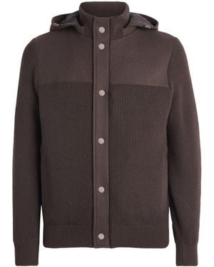 FIORONI CASHMERE Virgin Wool Down Jacket - Brown