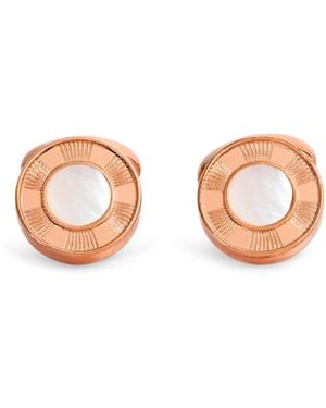 Babette Wasserman Rose-Plated Mother-Of-Pearl Cufflinks - Brown