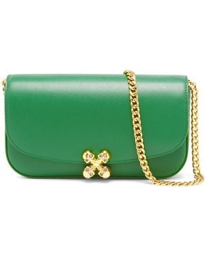 McQueen Small Skull Flower Cross-Body Bag - Green