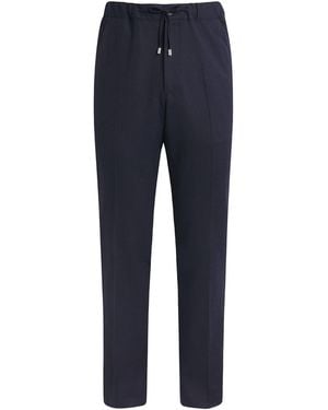 FIORONI CASHMERE Virgin Wool Straight Chinos - Blue
