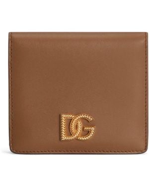 Dolce & Gabbana Calfskin French Flap Wallet - Brown