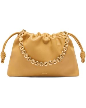 クラッチバッグ LOEWE MUSTARD NAPPA LEATHER LARGE FLAMENCO PURSE CLUTCH Large Flamenco clutch in nappa calfskin Beige - LOEWE
