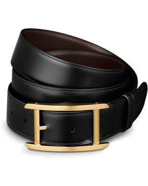 Cartier Leather Reversible Tank De Belt - Black