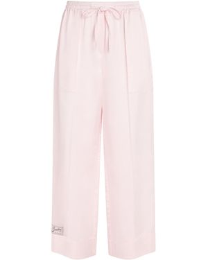 Sandro Satin Wide-Leg Trousers - Pink