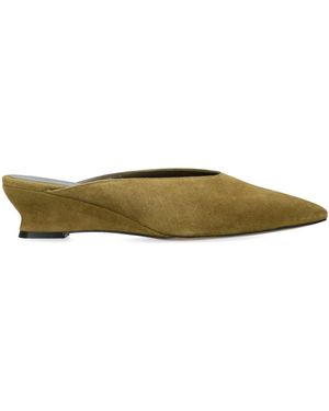 Le Monde Beryl Suede Micro Wedge Mules 40 - Green