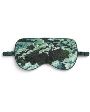 Olivia Von Halle Silk Printed Audrey Sleep Mask - Green