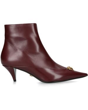 Versace Leather La Medusa Ankle Boots 55 - Brown