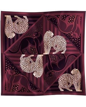 Cartier Silk Panthère Illusion Scarf - Purple