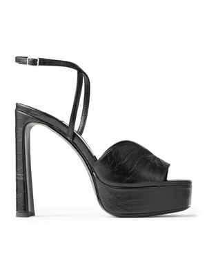 Jimmy Choo Karli 125 Lambskin Platform Sandals - Black