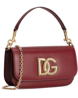 Dolce & Gabbana Calfskin Shoulder Bag - Purple