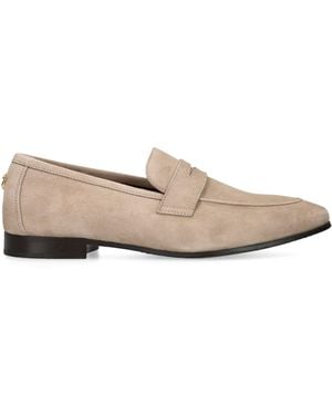 Bougeotte Suede Flaneur Loafers - Natural