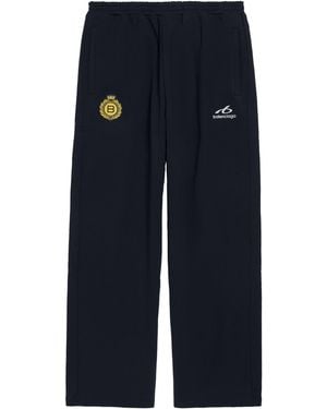 Balenciaga Cotton Crest Baggy Joggers - Blue