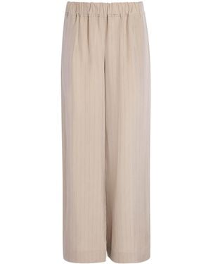 LIBEROWE Pinstripe Palazzo Trousers - Natural