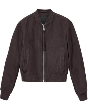 AllSaints Suede Orten Bomber Jacket - Brown