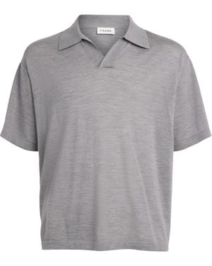 FRAME Wool-Cashmere Superfine Polo Shirt - Grey