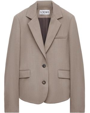 Loewe Wool Buckle-Back Blazer - Brown