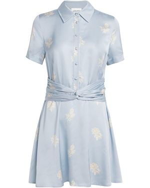 Claudie Pierlot Satin Floral Mini Dress - Blue