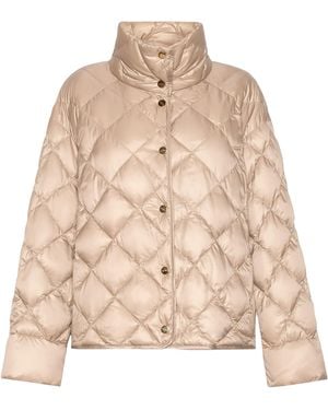 Max Mara Down Water-Resistant Quilted Jacket - Natural