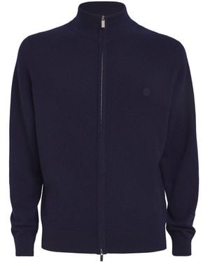 Harrods Cashmere Zip-Up Jumper - Blue
