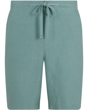 Vince Linen Drawstring Shorts - Blue