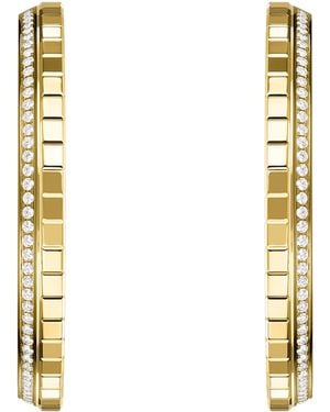 Chopard Large And Diamond Ice Cube Hoop Earrings - Metallic
