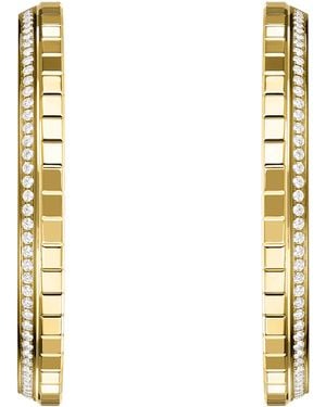 Chopard Large And Diamond Ice Cube Hoop Earrings - Metallic