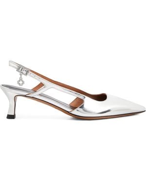 Maje Metallic Slingback Court Shoes 50 - White