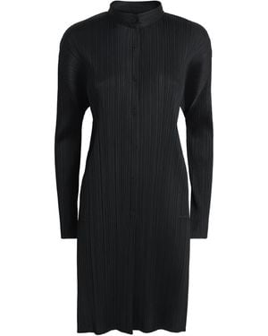 Pleats Please Issey Miyake Pleated Stand Collar Shirt - Black